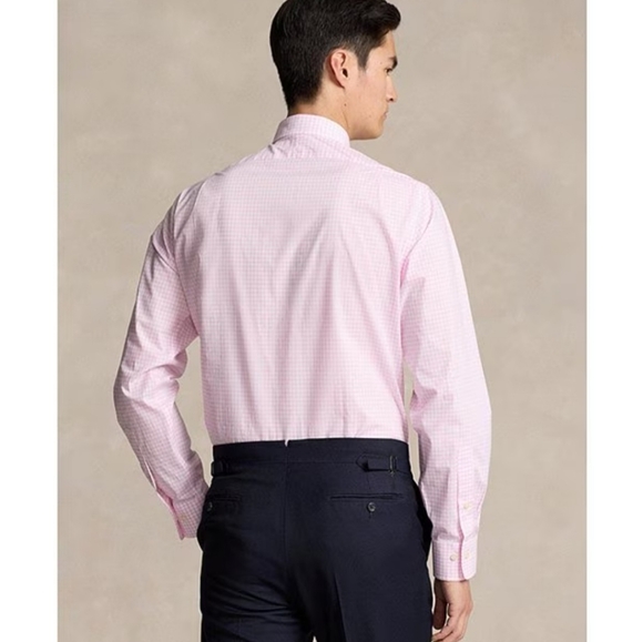 Polo Ralph Lauren Classic Fit Spread Collar Checked Poplin Dress Shirt - Picture 3 of 13